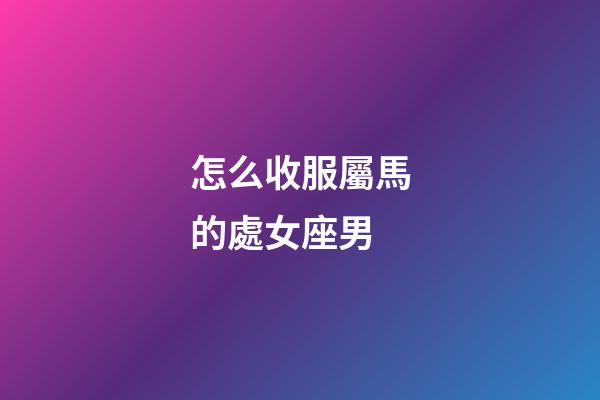 怎么收服屬馬的處女座男-第1張-星座運勢-玄機派