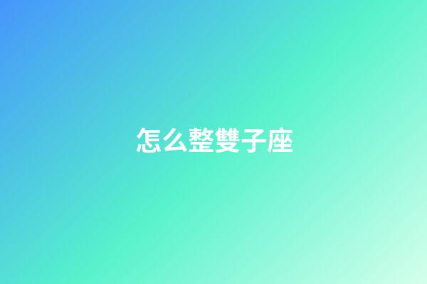 怎么整雙子座