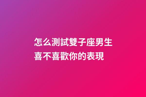 怎么測試雙子座男生喜不喜歡你的表現-第1張-星座運勢-玄機派