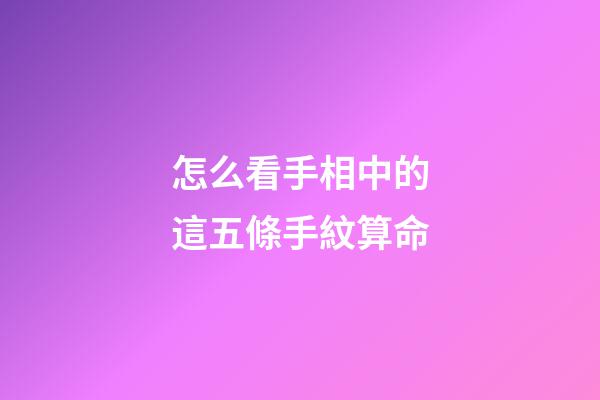 怎么看手相中的這五條手紋算命