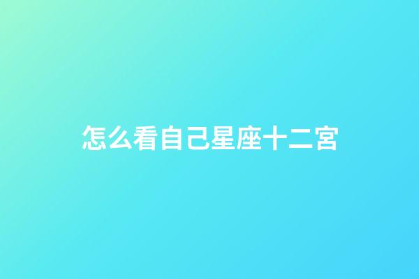 怎么看自己星座十二宮