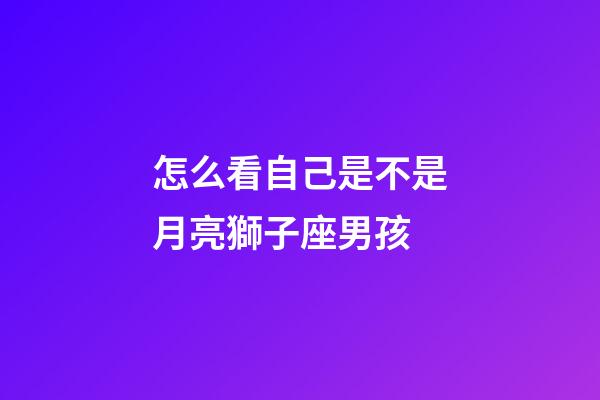 怎么看自己是不是月亮獅子座男孩-第1張-星座運勢-玄機派