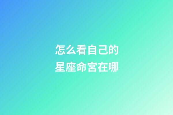 怎么看自己的星座命宮在哪-第1張-星座運勢-玄機派
