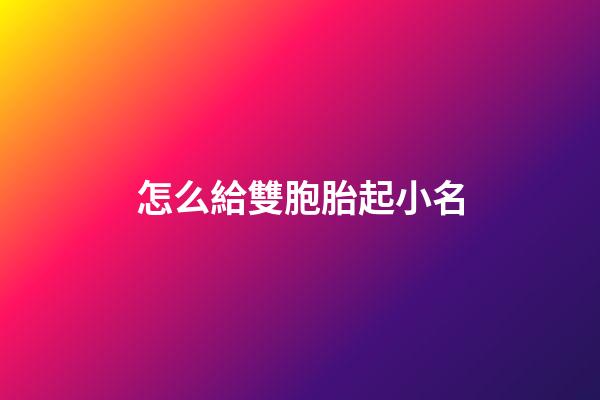 怎么給雙胞胎起小名(怎么給雙胞胎起名字)-第1張-寶寶起名-玄機(jī)派