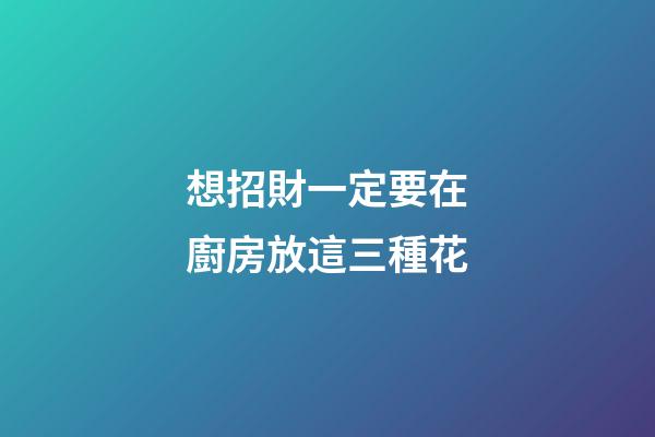 想招財一定要在廚房放這三種花