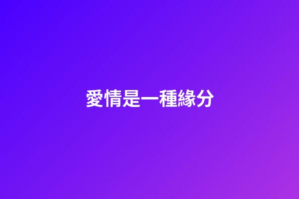 愛情是一種緣分