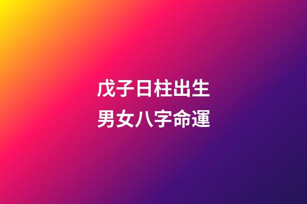 戊子日柱出生男女八字命運