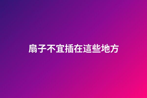 扇子不宜插在這些地方