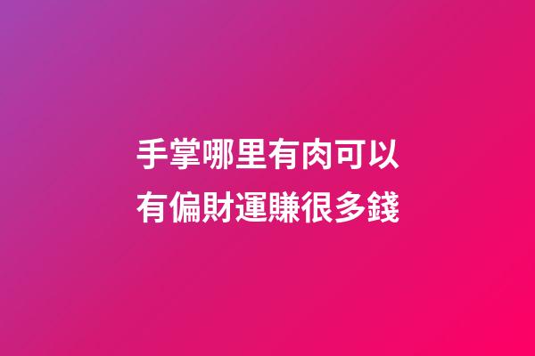 手掌哪里有肉可以有偏財運賺很多錢
