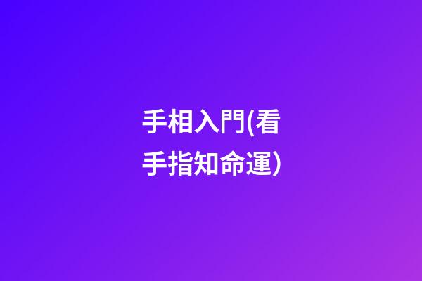 手相入門(看手指知命運）