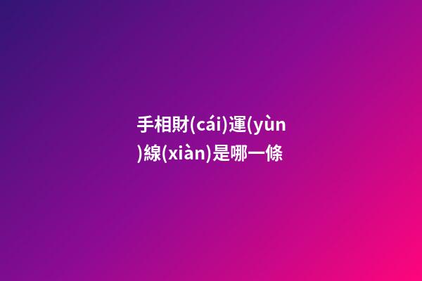 手相財(cái)運(yùn)線(xiàn)是哪一條