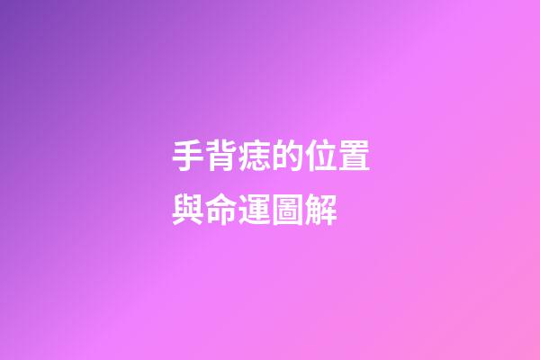 手背痣的位置與命運圖解