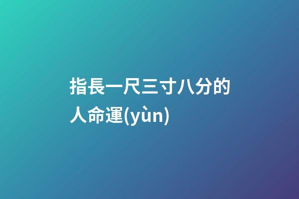 指長一尺三寸八分的人命運(yùn)