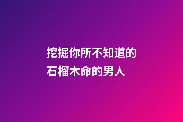 挖掘你所不知道的石榴木命的男人