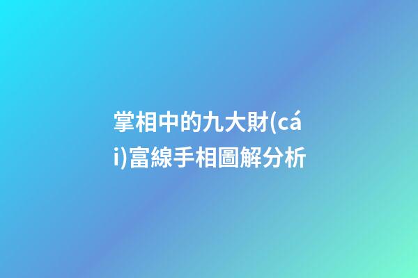 掌相中的九大財(cái)富線手相圖解分析