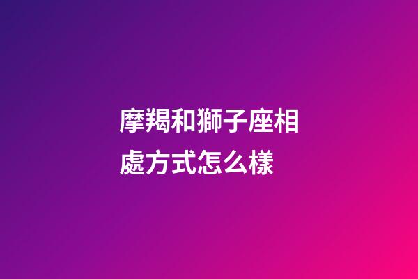 摩羯和獅子座相處方式怎么樣-第1張-星座運勢-玄機派