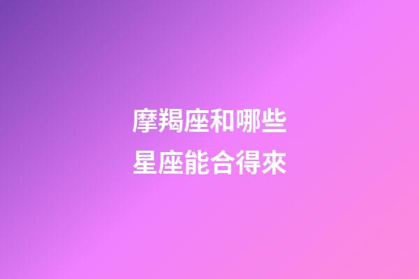 摩羯座和哪些星座能合得來-第1張-星座運勢-玄機派