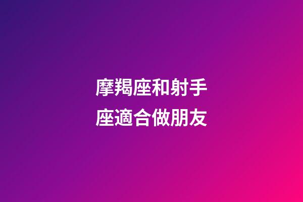 摩羯座和射手座適合做朋友-第1張-星座運勢-玄機派