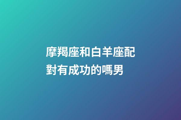 摩羯座和白羊座配對有成功的嗎男-第1張-星座運勢-玄機派