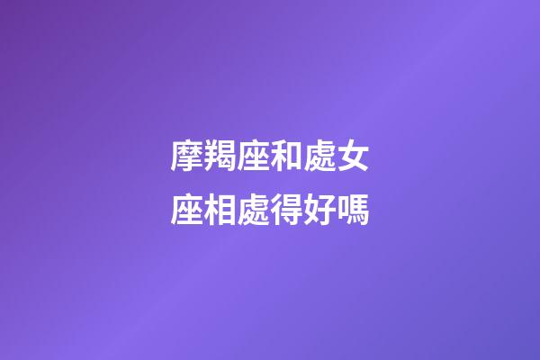 摩羯座和處女座相處得好嗎-第1張-星座運勢-玄機(jī)派