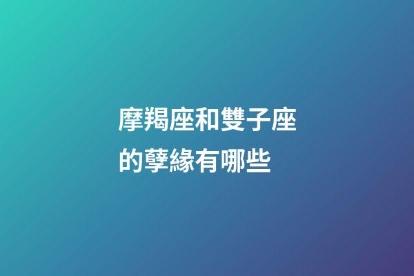 摩羯座和雙子座的孽緣有哪些-第1張-星座運勢-玄機派