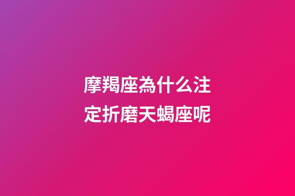摩羯座為什么注定折磨天蝎座呢-第1張-星座運勢-玄機派