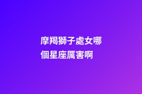 摩羯獅子處女哪個星座厲害啊-第1張-星座運勢-玄機派