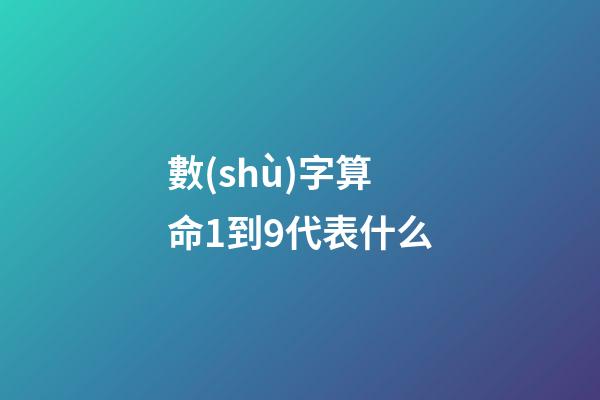 數(shù)字算命1到9代表什么