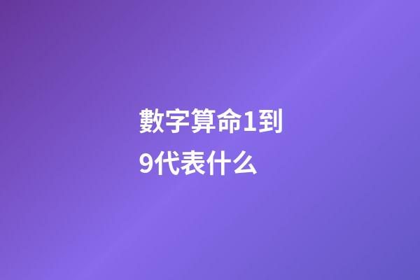 數字算命1到9代表什么