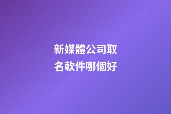 新媒體公司取名軟件哪個好