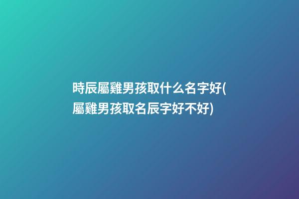 時辰屬雞男孩取什么名字好(屬雞男孩取名辰字好不好)