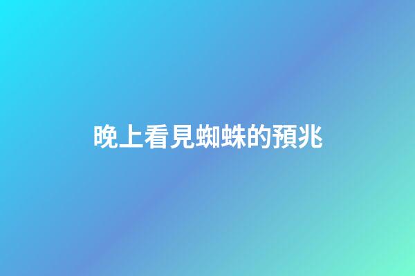 晚上看見蜘蛛的預兆
