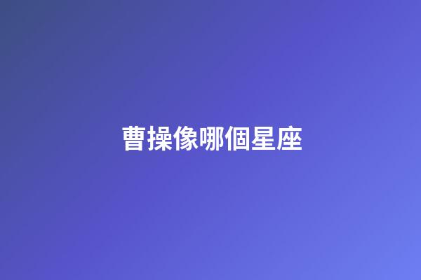 曹操像哪個星座