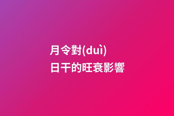 月令對(duì)日干的旺衰影響