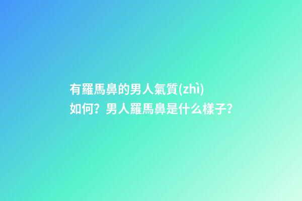 有羅馬鼻的男人氣質(zhì)如何？男人羅馬鼻是什么樣子？
