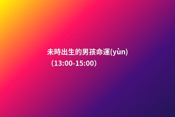未時出生的男孩命運(yùn)（13:00-15:00）