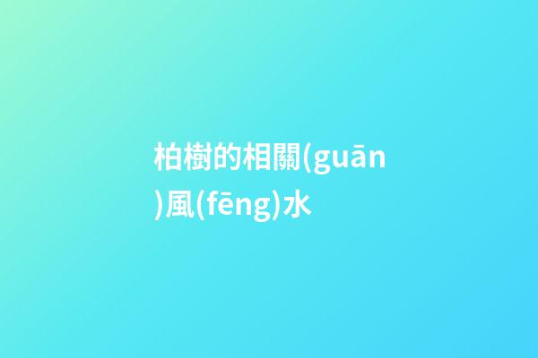 柏樹的相關(guān)風(fēng)水