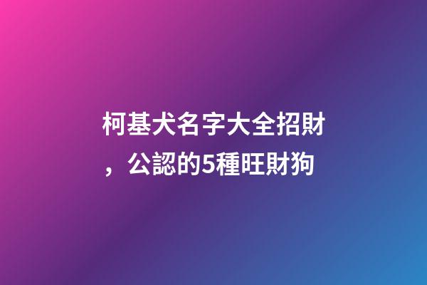 柯基犬名字大全招財，公認的5種旺財狗-第1張-觀點-玄機派
