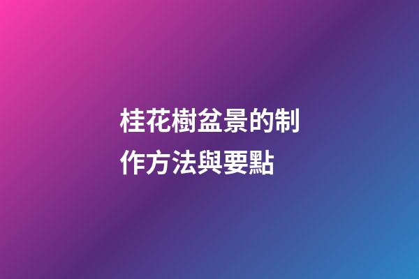 桂花樹盆景的制作方法與要點