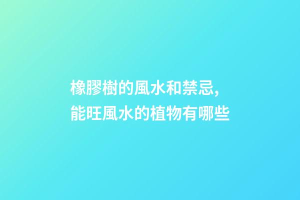 橡膠樹的風水和禁忌,能旺風水的植物有哪些