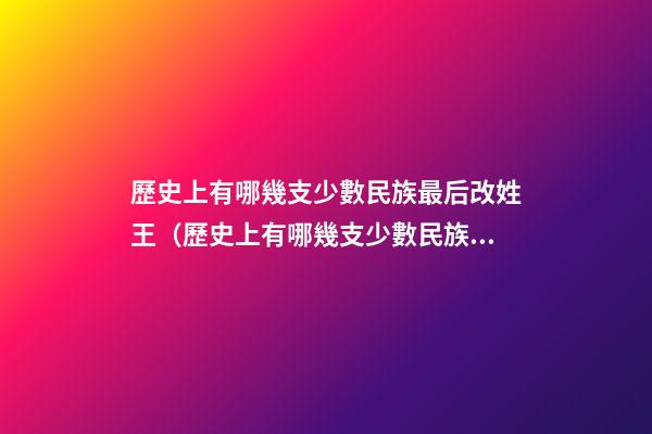 歷史上有哪幾支少數民族最后改姓王（歷史上有哪幾支少數民族最后改姓王的）