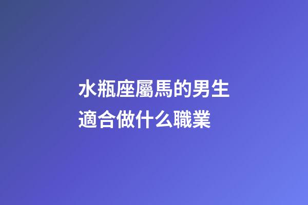 水瓶座屬馬的男生適合做什么職業-第1張-星座運勢-玄機派
