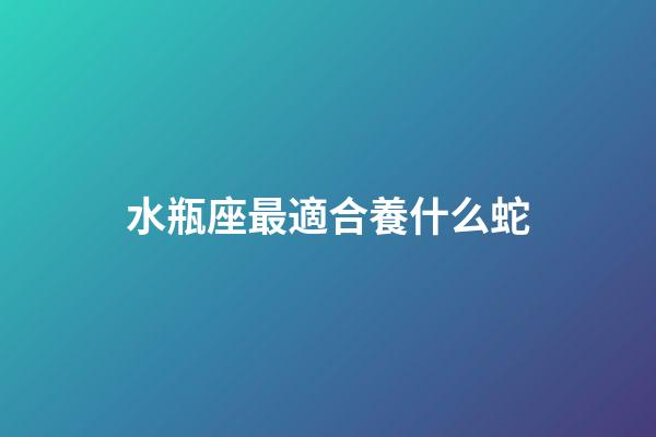 水瓶座最適合養什么蛇-第1張-星座運勢-玄機派