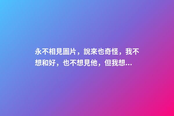 永不相見圖片，說來也奇怪，我不想和好，也不想見他，但我想他!-第1張-觀點-玄機派