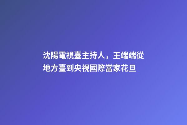 沈陽電視臺主持人，王端端從地方臺到央視國際當家花旦-第1張-觀點-玄機派