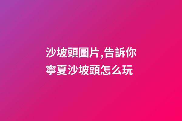 沙坡頭圖片,告訴你寧夏沙坡頭怎么玩-第1張-觀點(diǎn)-玄機(jī)派