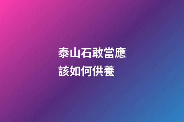 泰山石敢當應該如何供養?