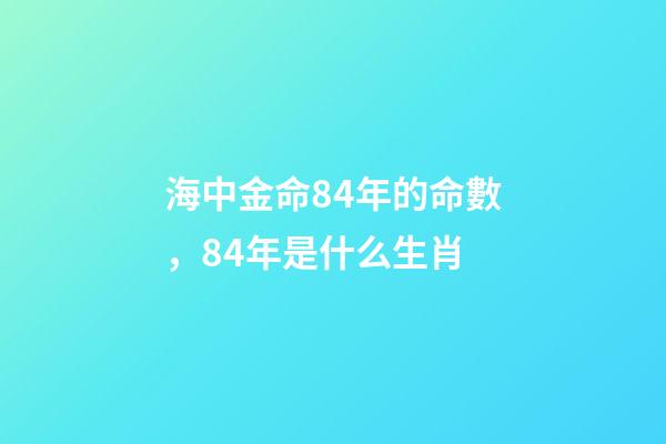 海中金命84年的命數，84年是什么生肖