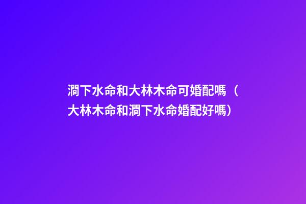 澗下水命和大林木命可婚配嗎（大林木命和澗下水命婚配好嗎）