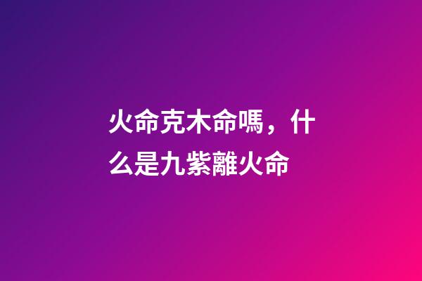 火命克木命嗎，什么是九紫離火命-第1張-觀點(diǎn)-玄機(jī)派
